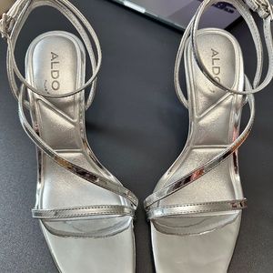 Silver ALDO Scintilla Strappy heeled sandal